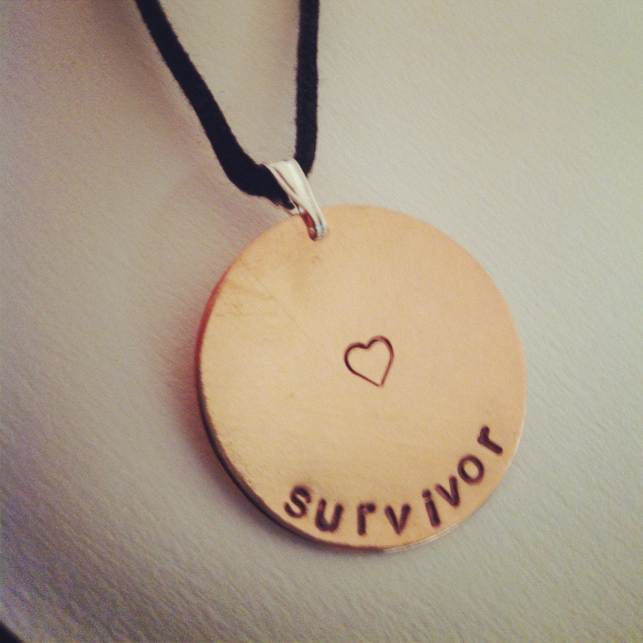 SURVIVOR copper  pendant necklace
