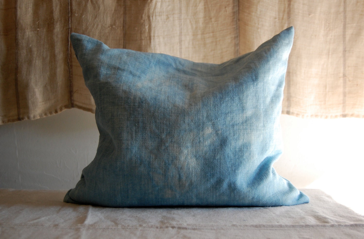 indigo hand dyed lavender pillow