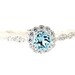 14K Aquamarine Engagement Ring Aquamarine Ring Diamond Halo 14K 18K Platinum Palladium Custom Bridal Jewelry