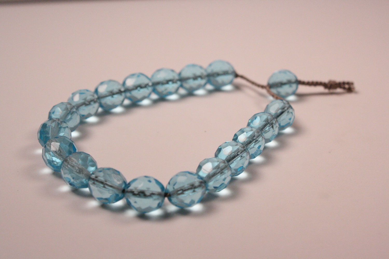 Faceted Aqua Blue Bracelet Czech Glass