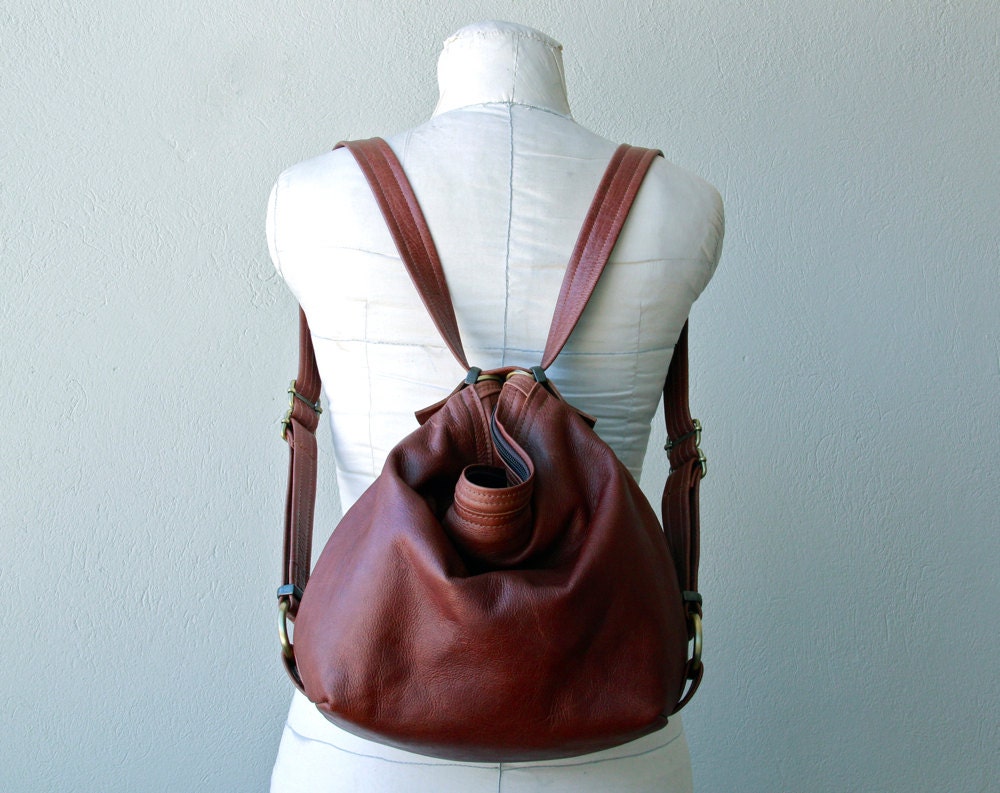 ships in two weeks customized - PETITE HOBO PACK  'three in one' - leather backpack - choose your leather