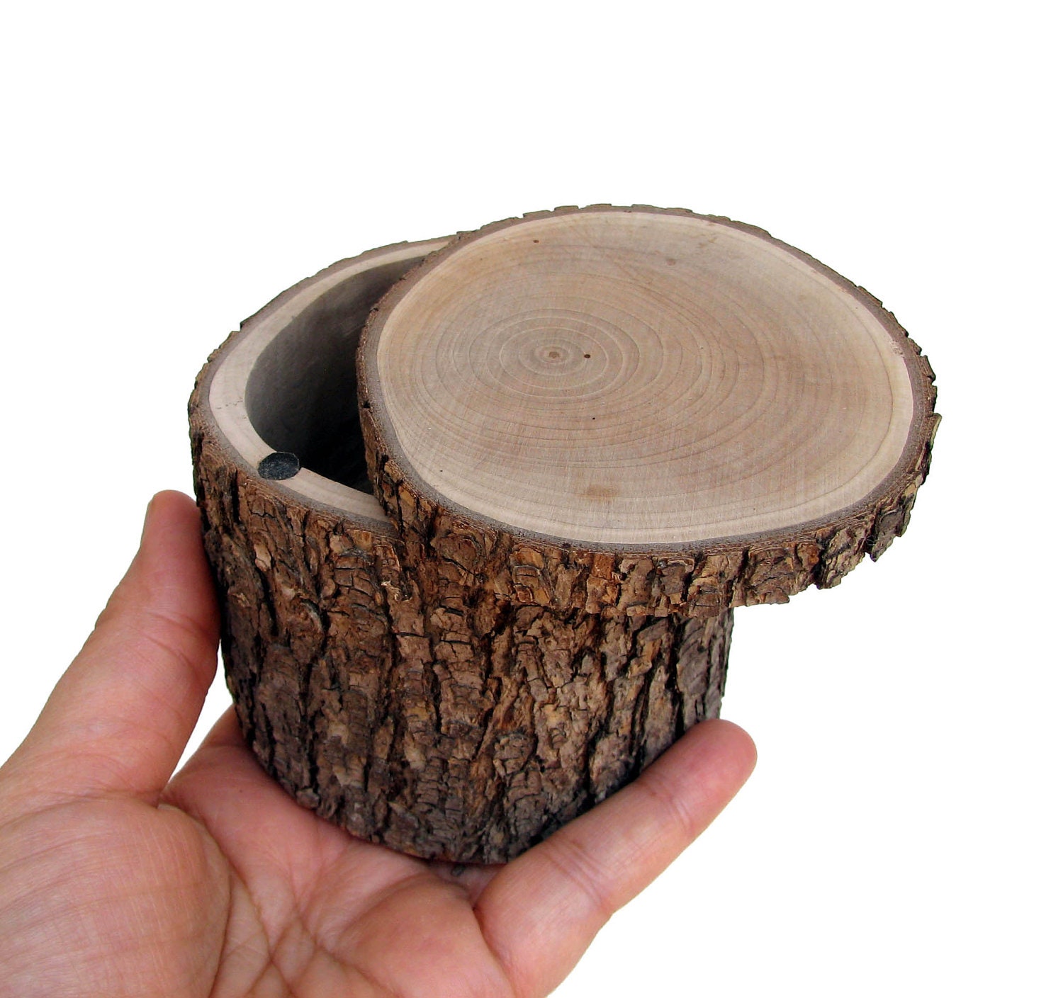 CUSTOM FOR YOU King Size Bradford Pear Rustic Natural Wooden Personalized Ring Box by Tanja Sova