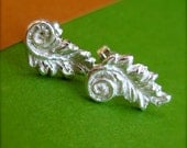 Silver Earring Studs, Silver Leaf Studs, Silver Leaf Post Earrings