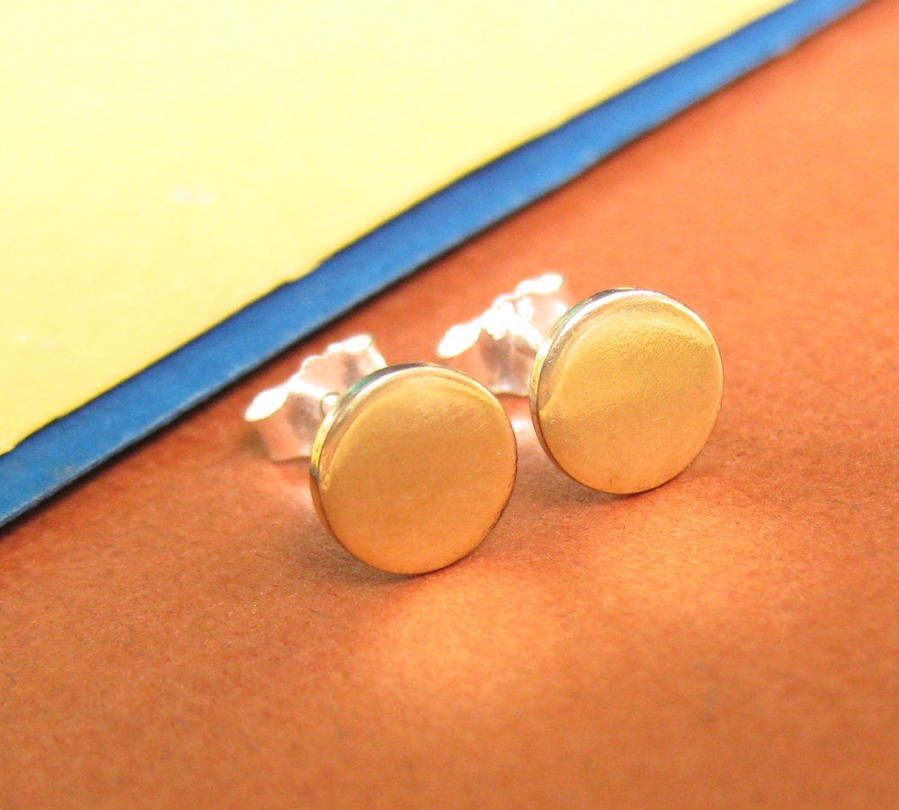 Brass Stud Earrings, Brass Earrings