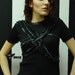 MASQ Black and grey criss cross straps shirt. Size M