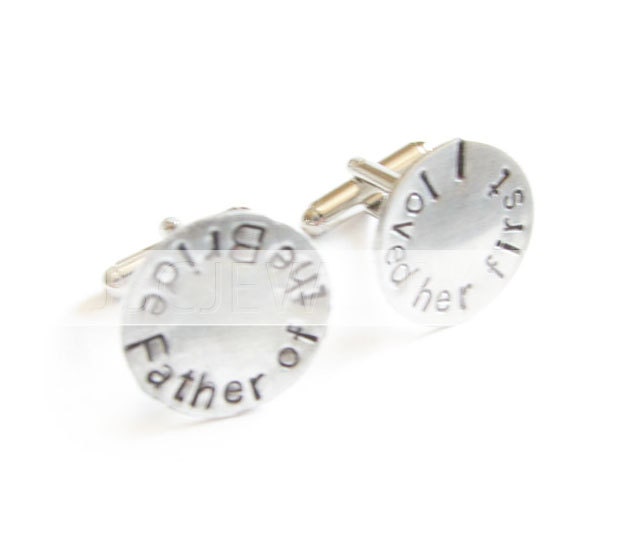 Wedding Father of the Bride Cufflinks Hand Stamped Wedding Men Cuff Links Personalized engraved Keepsake Gift
