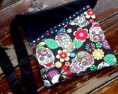 Calaveras  Day of the Dead Hipster Crossover zipper purse