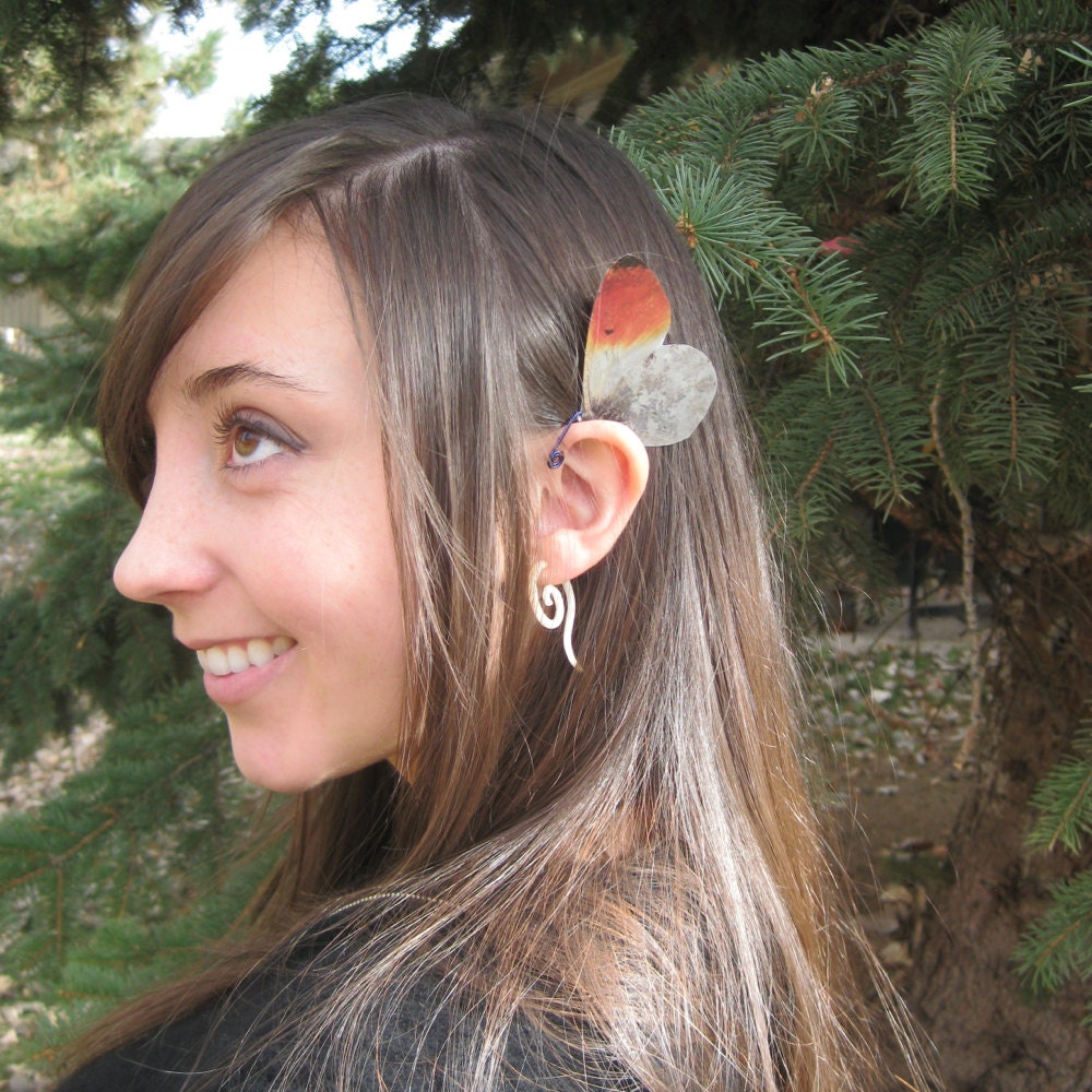 Orange Tip Butterfly Ear Cuff Jewelry
