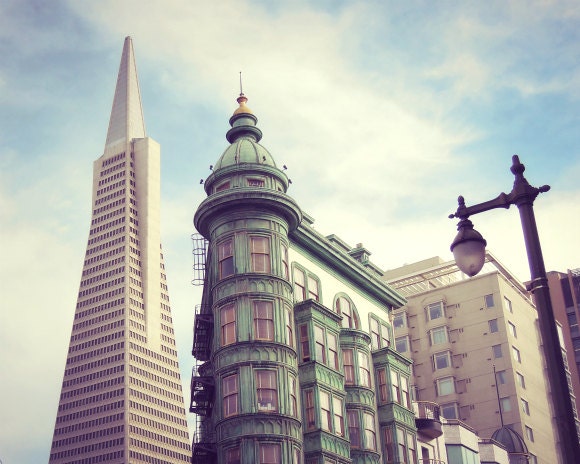 San Francisco,  Architecture photography, modern wall art, urban, city, California, Travel photography, pale blue, neutral, 8x10