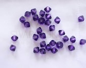 48 Purple Velvet Swarovski Crystal Beads Bicone 5328 3mm - BeadwareIL