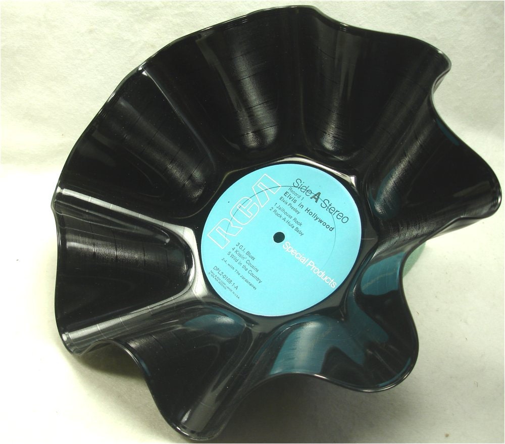 ELVIS PRESLEY In Hollywood - Recycled Record Chip Bowl