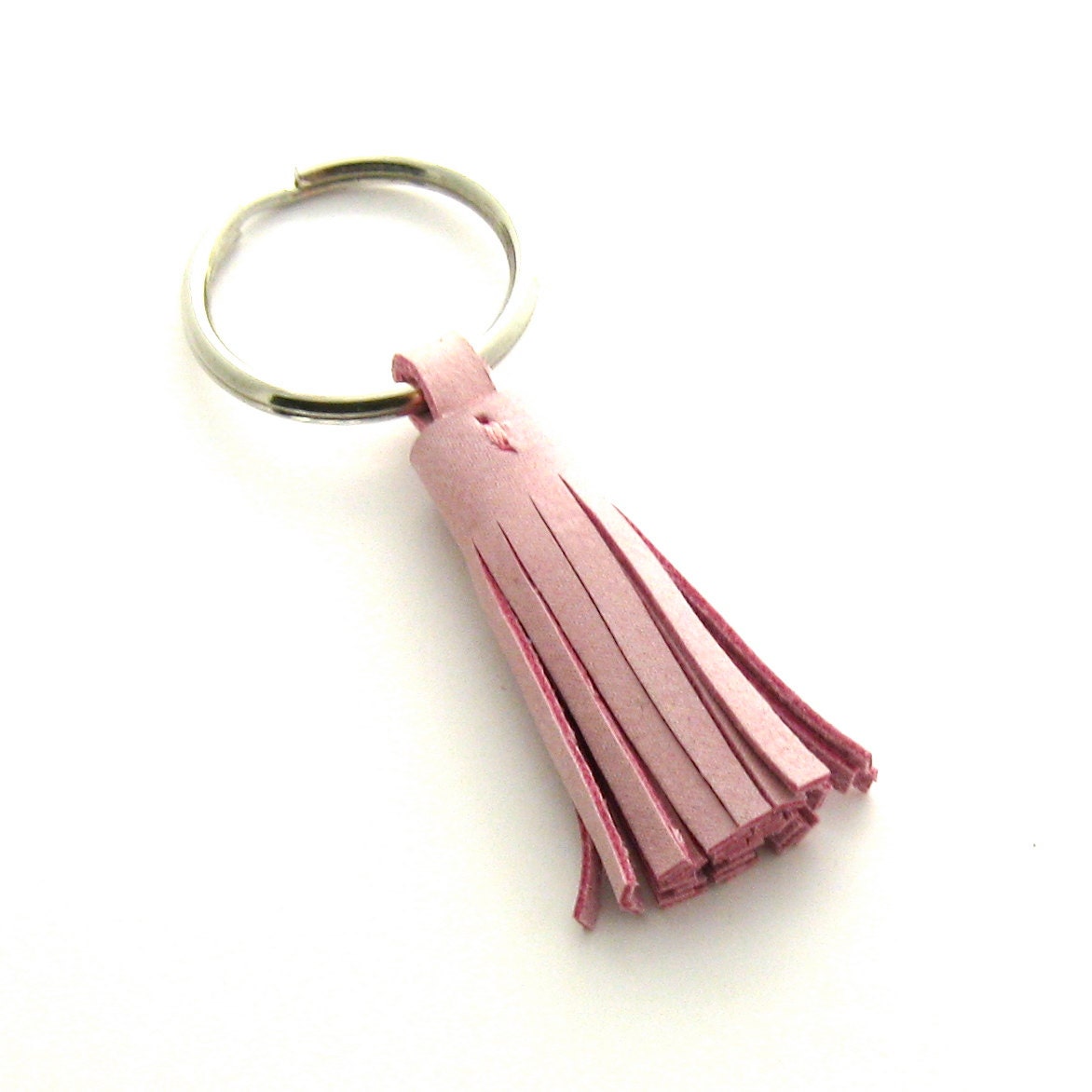 Pink Leather Tassel Key Ring, A Preppy Leather Key Fob and Summer Key Chain
