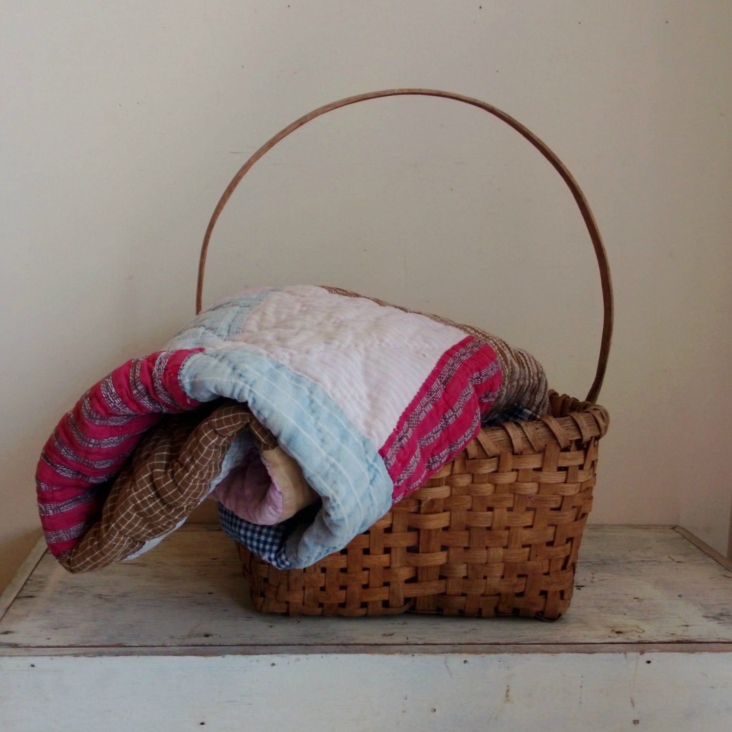 antique large gathering basket