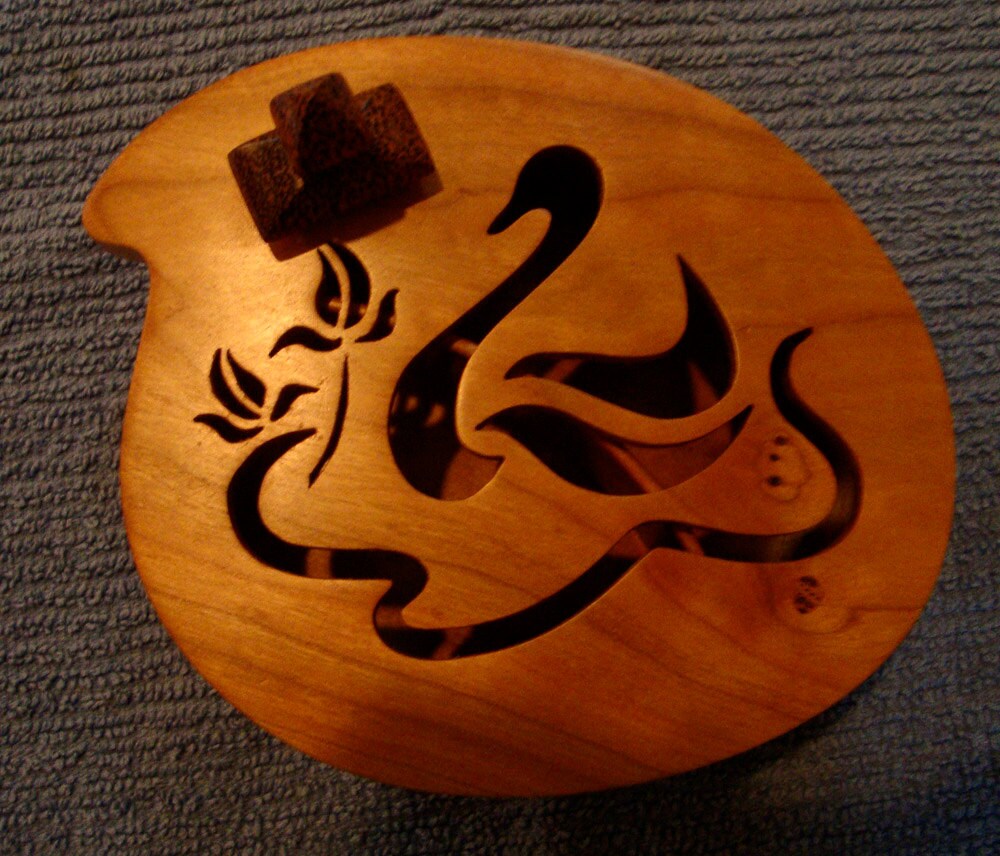 Swan Box Hand made from Cherry with Palm Handle