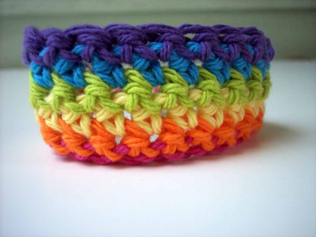 Rainbow Crochet Bracelet set of 5