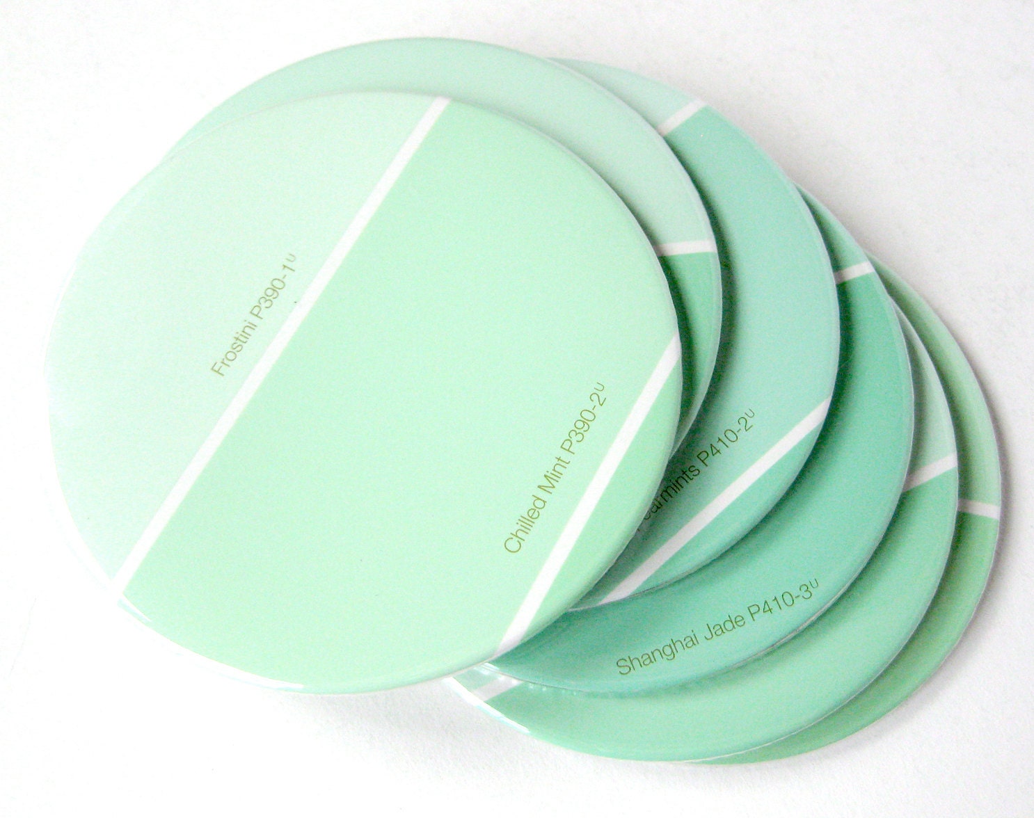 Mint Coasters // Recycled Paint Samples  // Choose Your Own Color // Mint Green Home Decor