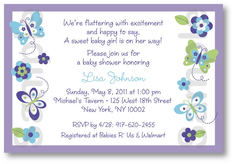 Butterfly Baby Shower Invitation Printable