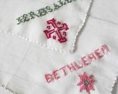 Vintage Handkerchiefs  Souvenir Hankies - Bethlehem -Jerusalem - Judaica - Souvenir