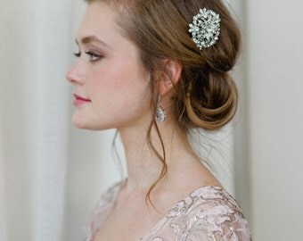 Glamorous Rhinestone Bridal Comb in Silver Sparkle by Fine & Fleurie