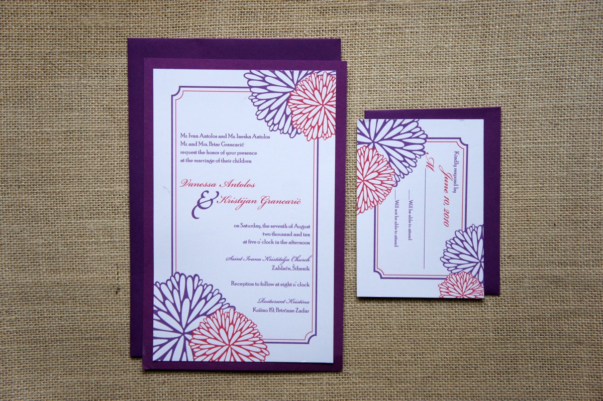 Wedding Invitations with Mums