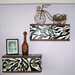 Vintage Luggage Suitcase Shelves in Zebra Print and Brown