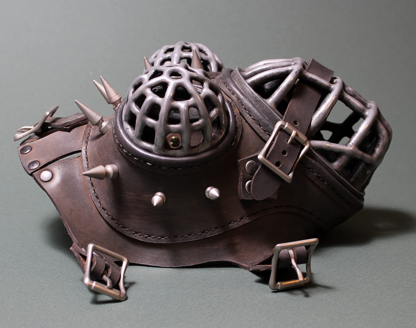 Steampunk Leather and Metal Mask "Crixus"