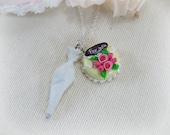 Frosting the Cake Necklace Cake Decorator Jewelry Miniature Food Jewelry The Baker Pastry Bag