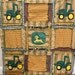 RAG QUILT, Tractor, Baby Blanket, Green, Gold, Ready to Ship