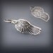 Tiny Silver Wings Earrings - Etched Metal Jewelry