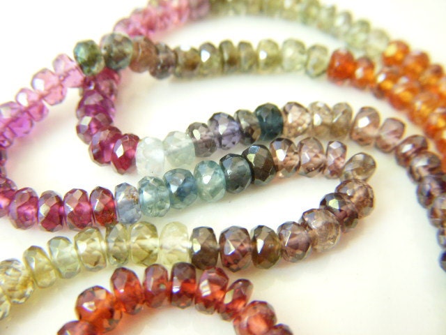 Tundra Sapphire Faceted Roundels - Half Strand - 3.75mm - 8 Inches