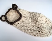 Crochet Cocoon Hooded Cocoon Baby Cacooon Baby Cocoon Bear Cocoon Newborn Cocoon Infant Cocoon Boy Girl Pod Pouch Photo Prop Cream