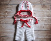 Baby Hat and Pants, Crochet Baby Hat, Infant Longies, Baby Baseball Hat, Newborn Pants, Baby Boy Pants, Baby Girl Hat, Photo Prop, White