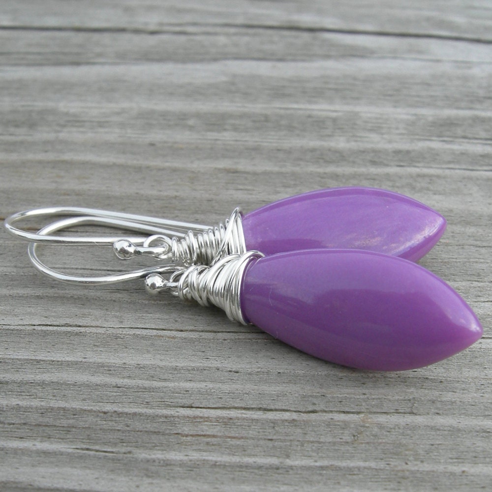 Purple Phosphosiderite Sterling Wire Wrapped Earrings