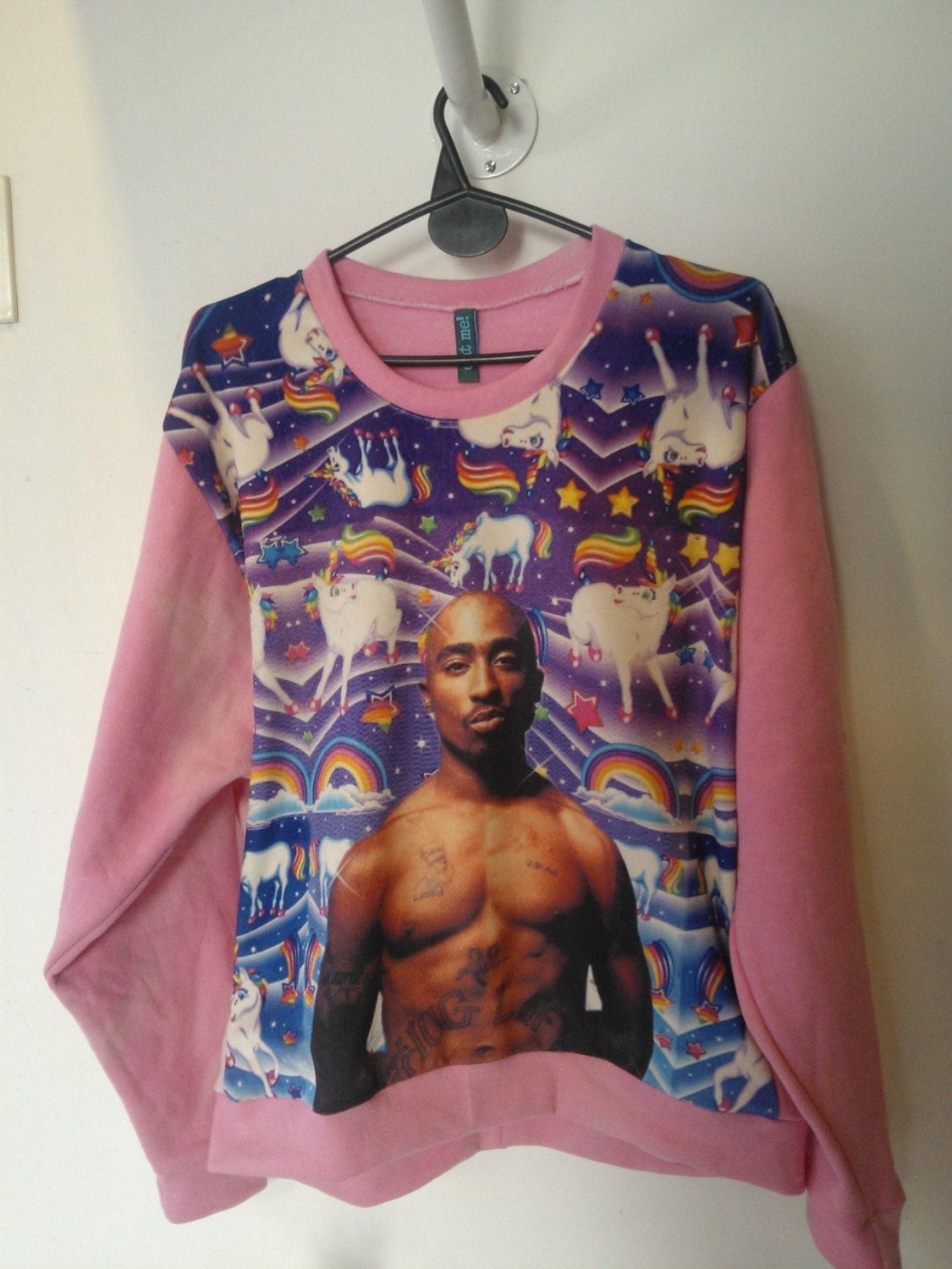 Tupac plus Lisa Frank sweater