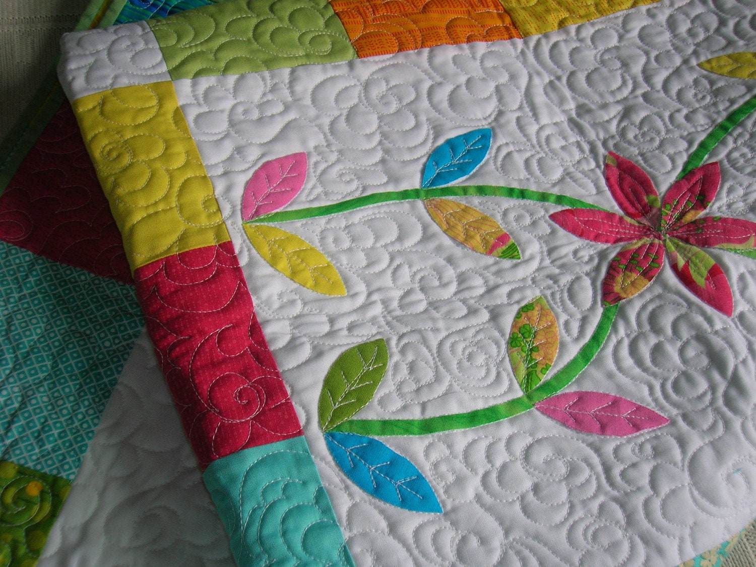 Tropical Dream Lap size Quilt 63"x49.5"