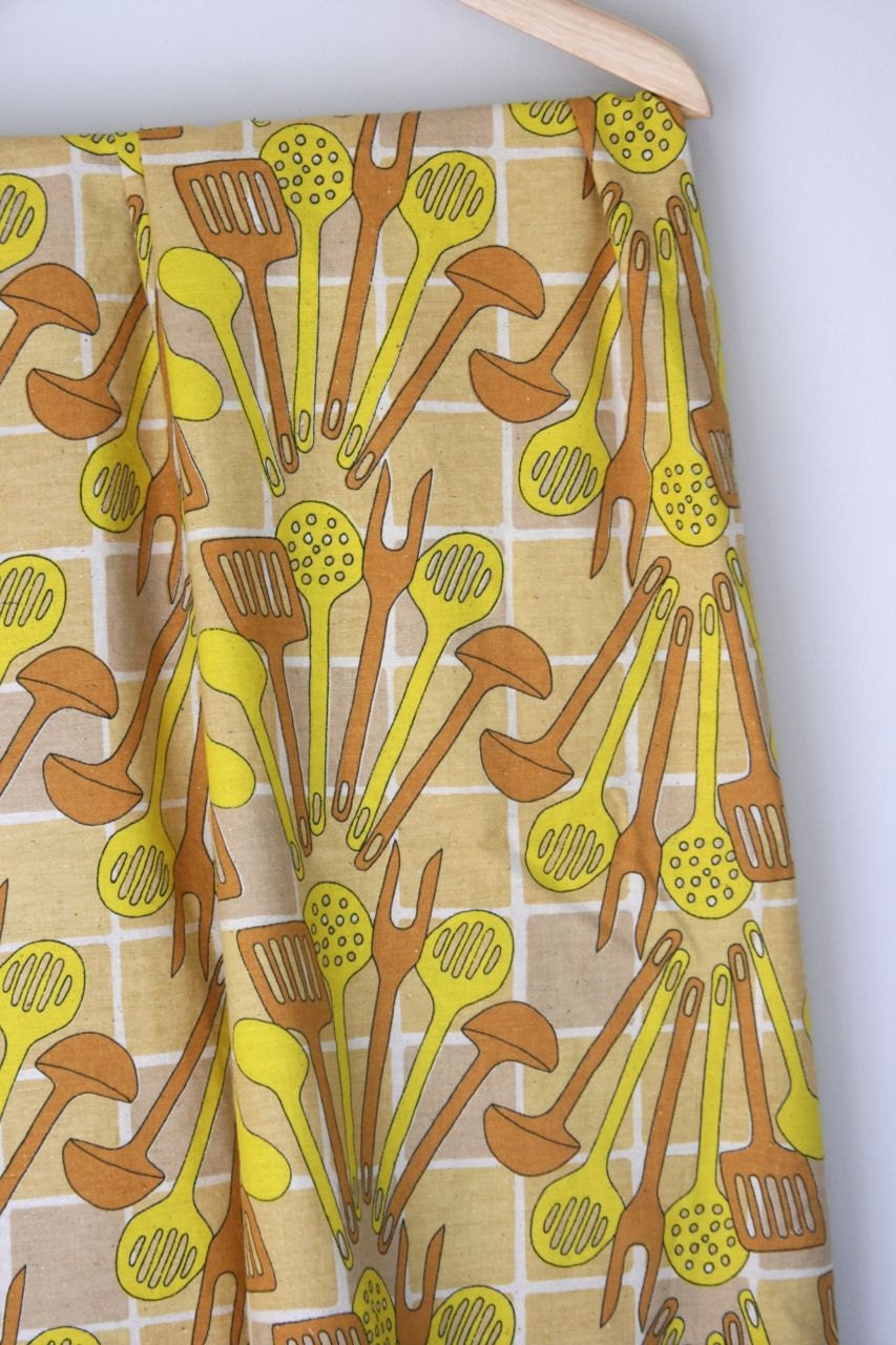 2 yards of Vintage utensil fabric