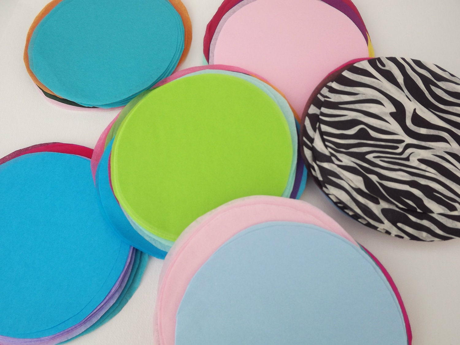 Eco Friendly Tissue Paper Circles, SOLID COLORS