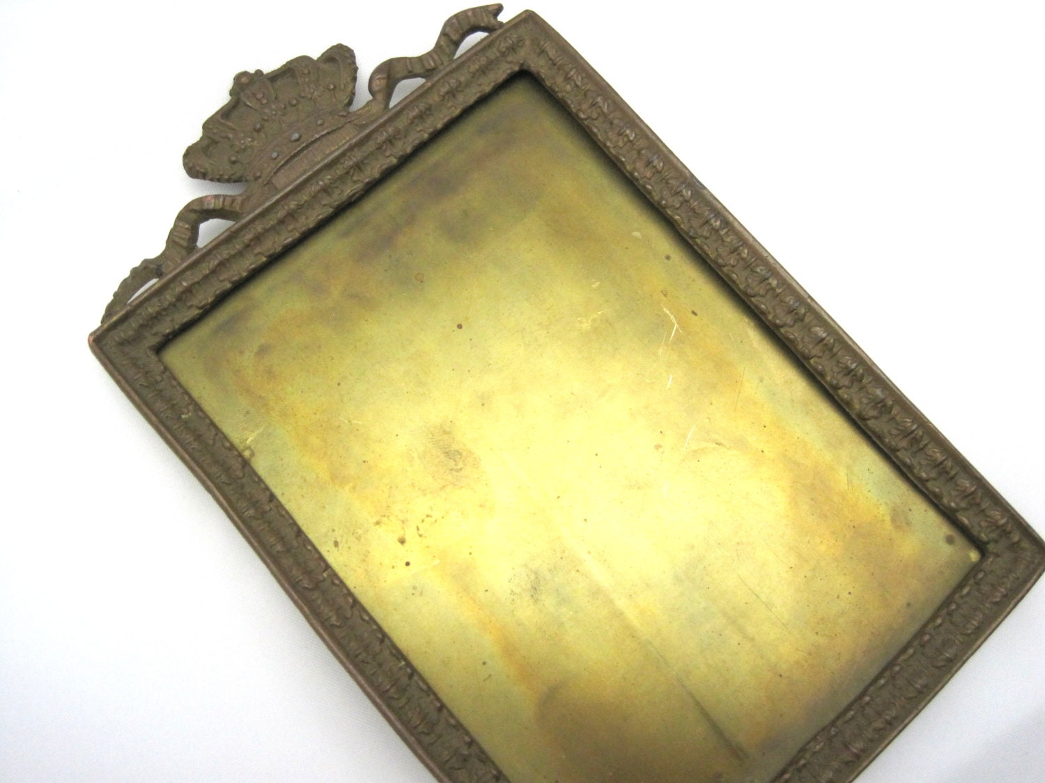 Antique Brass Frame - Crown and Ribbon
