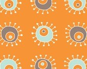 Rebekah Ginda Designs for Birch Organic Fabrics, Scamper, Sunburst Orange, 1 Yard