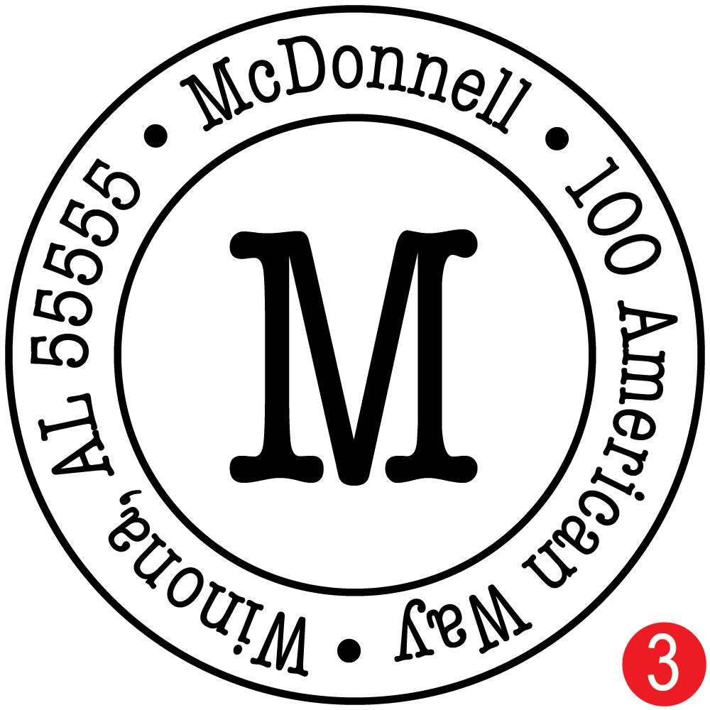 Round Customized Rubber Address Stamp - Small