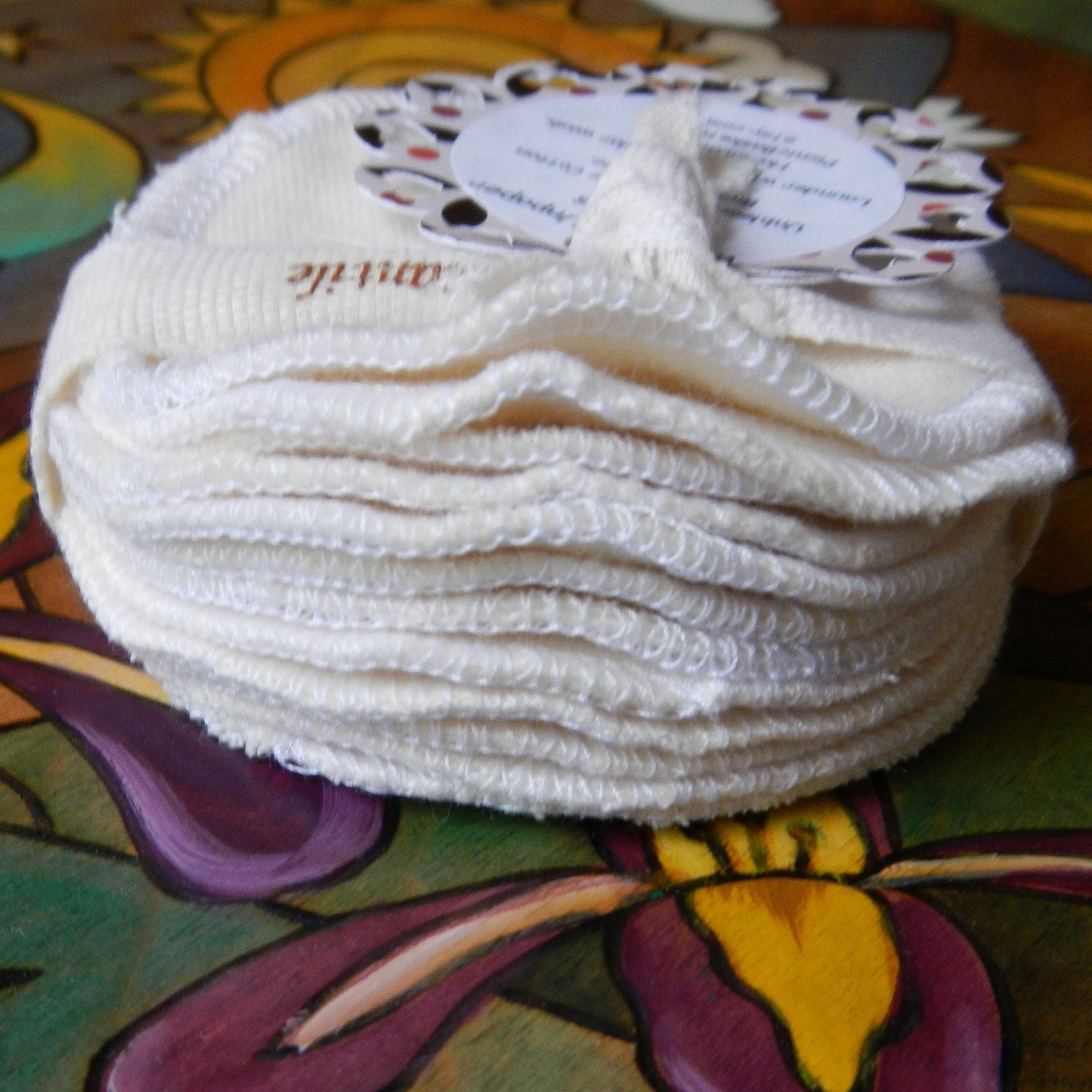Ecofriendly Alternative to Disposable Facial Poufs - Organic Unbleached Cotton Flannel Rounds and BONUS Wash Bag