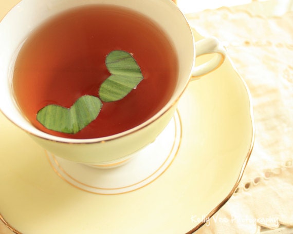 Tea Lover Photograph Photo - Heart, love, tea, beverage, delicate, hot, white, cream - Warm Cup of Love - 8 x 10 Fine Art Print