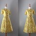 Vintage 60s Dress / Early 1960s Full Skirt Day Dress / Autumn Floral 60s Dress
