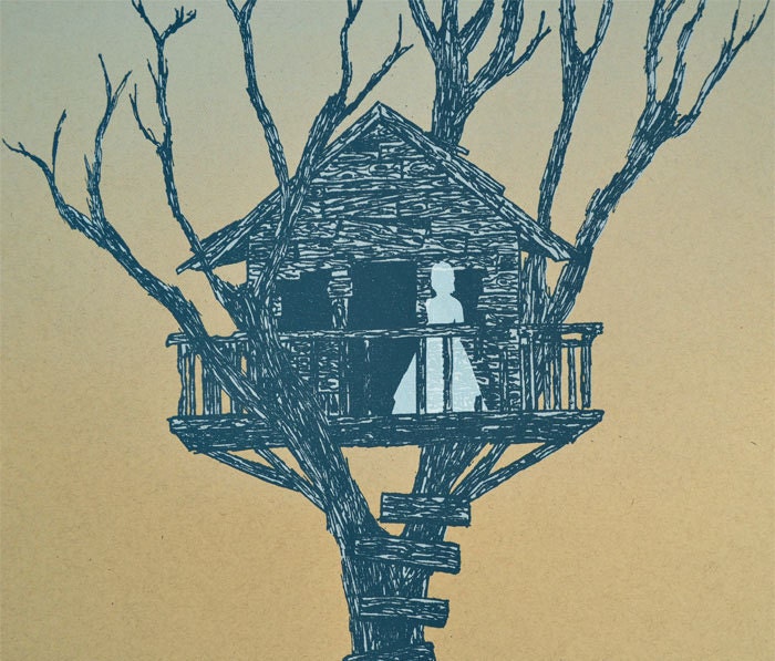 Ghost Tree House Screen Print
