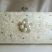Lacey and twinkly wedding clutch bag .. vintage lace with Swarovski crystals and  pearls