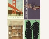 Movie posters Hitchcock Collection set of four 12 x 18 inches prints save 10%