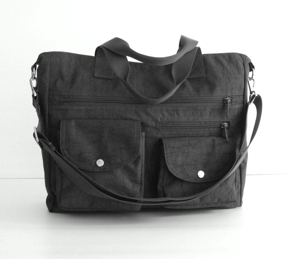 Sale - Water Resistant Nylon All purpose Bag, shoulder bag, tote, zipper closure, handbag - Claire
