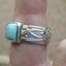 Sterling Silver and Turquoise Together as a Wide Band