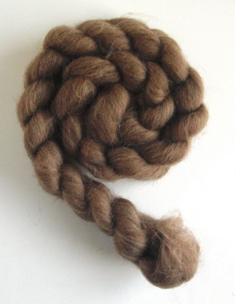 Shetland Moorit Roving - Undyed Spinning or Felting Fiber Fiber, 4 ounces