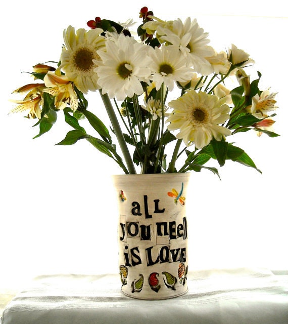 RESERVED for Jody - Personalized Custom "ALL You Need Is Love" Wedding Vase, Bride & Groom Initials and Wedding Date
